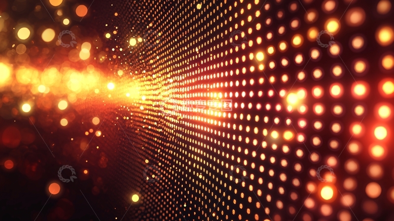 高清大图下载【趣麦麦图】金色光点粒子隧道