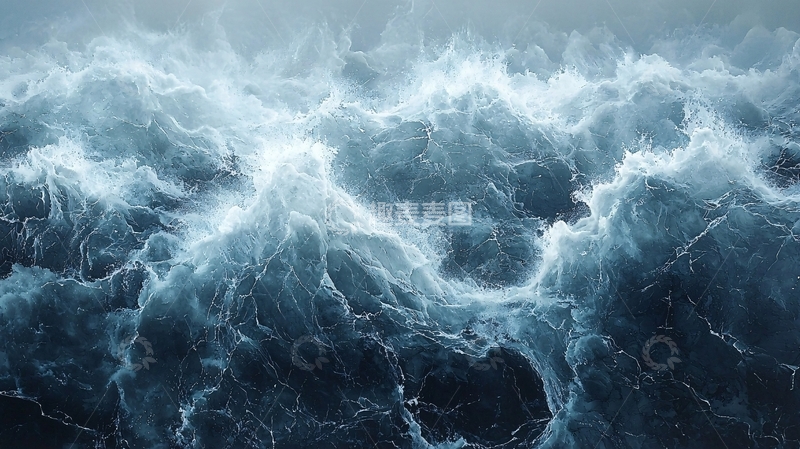 高清大图下载【趣麦麦图】汹涌澎湃的蓝色波涛