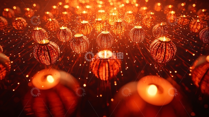 高清大图下载【趣麦麦图】暖色调灯光背景