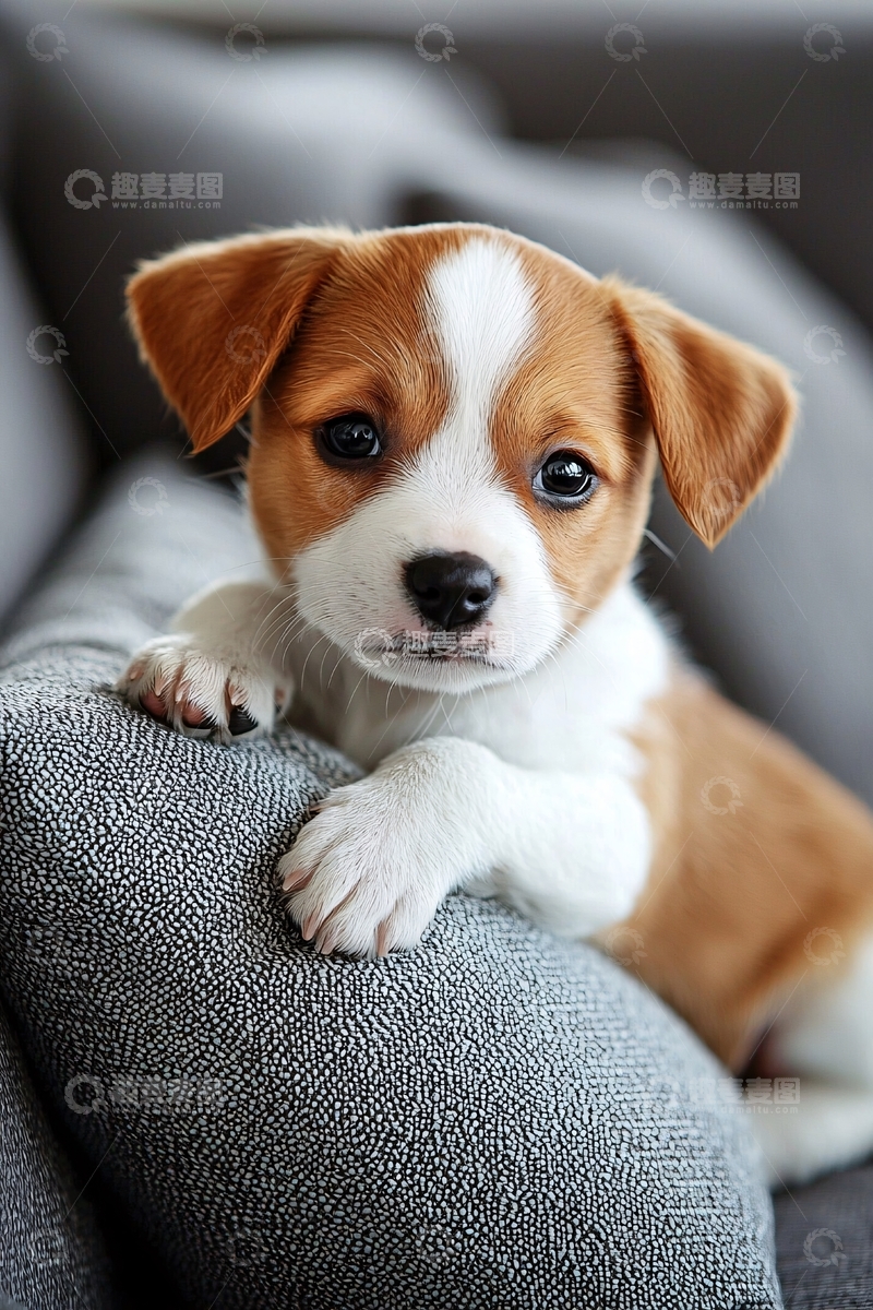 高清大图下载【趣麦麦图】可爱小狗沙发靠枕