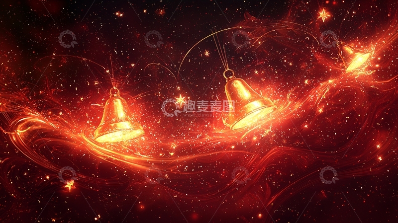 高清大图下载【趣麦麦图】宇宙星空圣诞铃铛