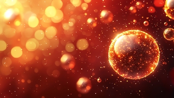 金色光晕下的红色细胞