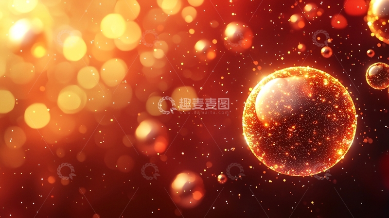 高清大图下载【趣麦麦图】金色光晕下的红色细胞