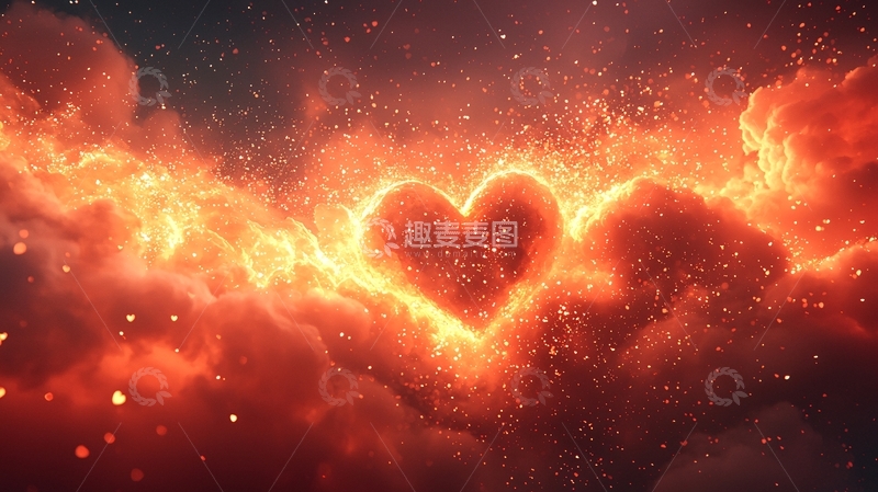 高清大图下载【趣麦麦图】燃烧的火心