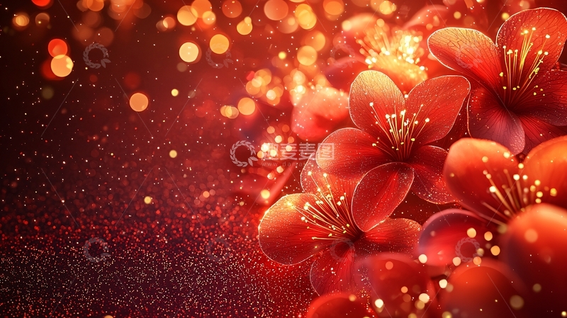 高清大图下载【趣麦麦图】红花闪耀背景