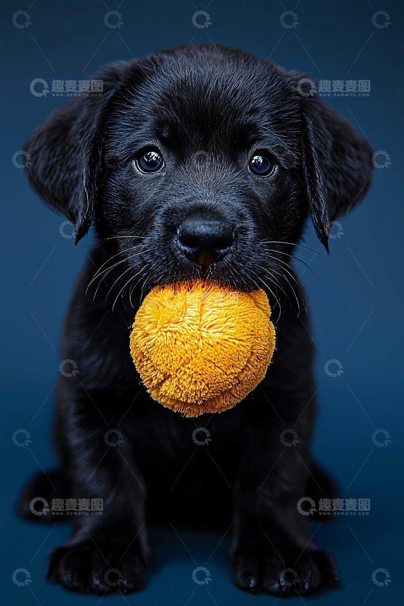 高清大图下载【趣麦麦图】黑色拉布拉多幼犬