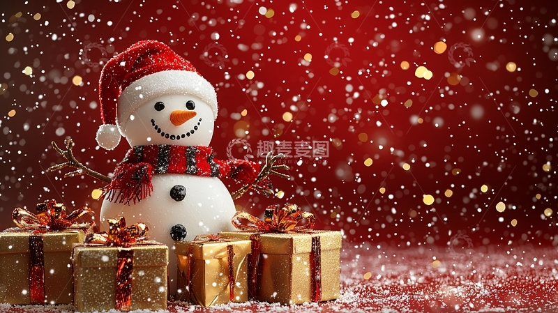 高清大图下载【趣麦麦图】圣诞雪人礼物