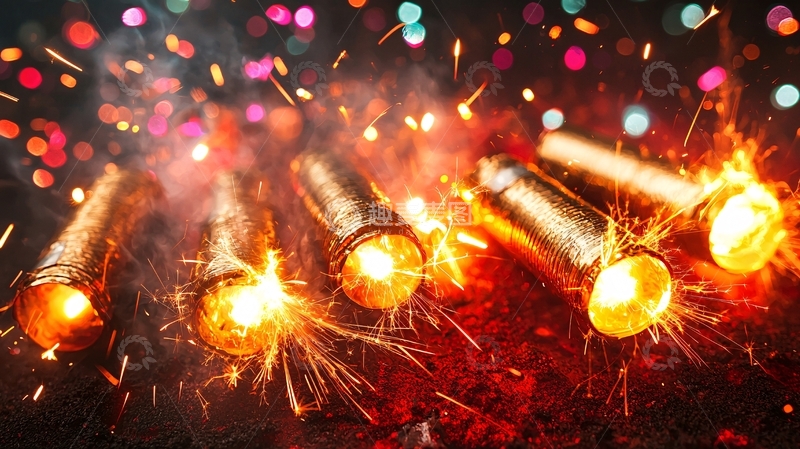 高清大图下载【趣麦麦图】绚丽多彩的烟火燃放