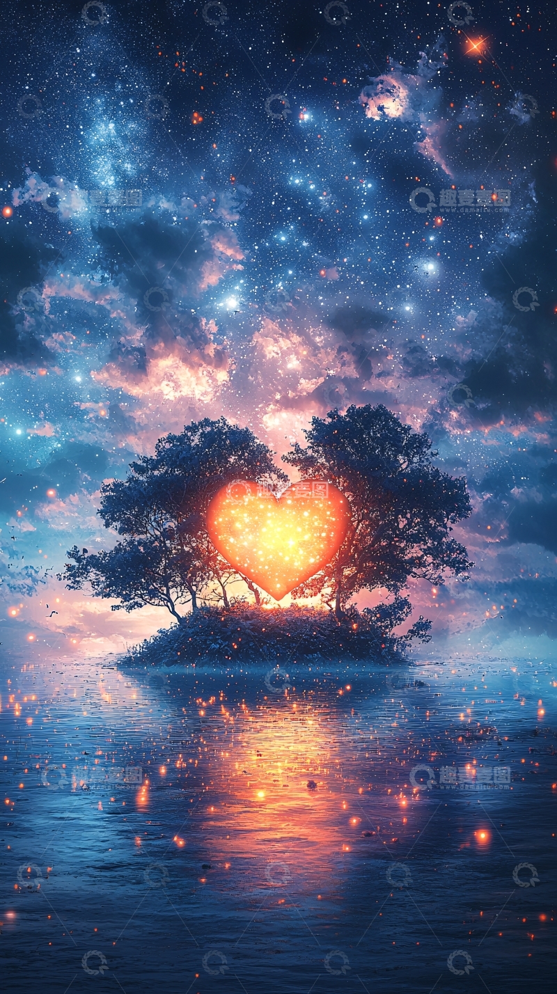 高清大图下载【趣麦麦图】星空树心岛