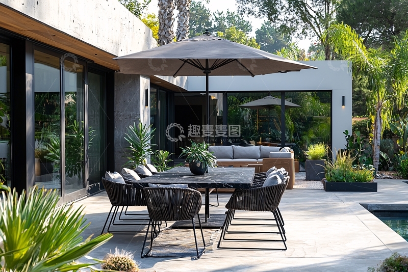 高清大图下载【趣麦麦图】现代户外休闲庭院