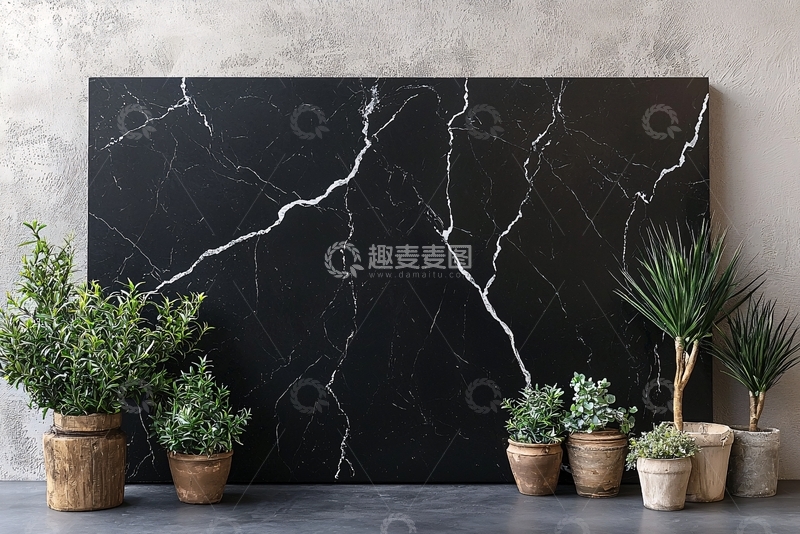 高清大图下载【趣麦麦图】黑色大理石纹理背景