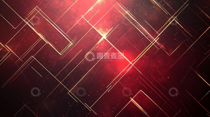高清大图下载【趣麦麦图】红色几何线条背景