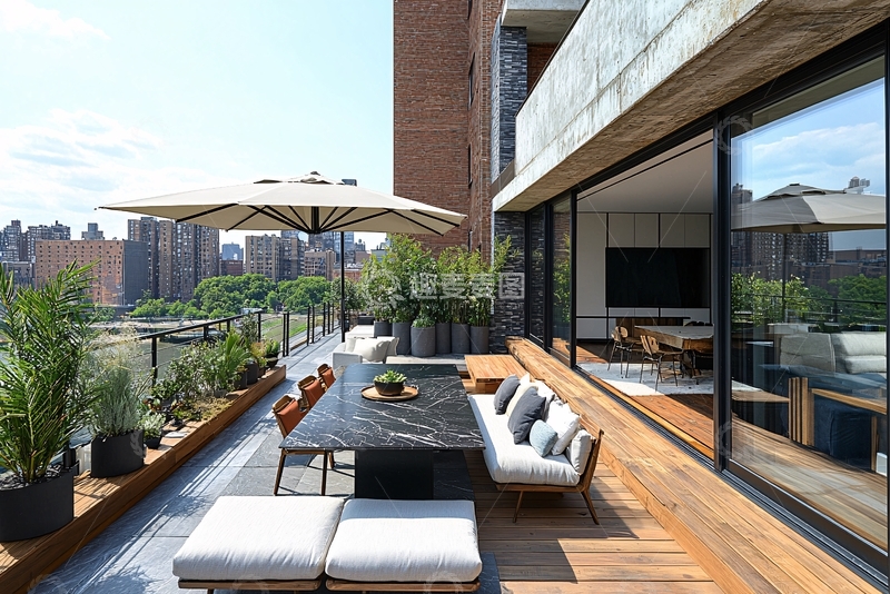 高清大图下载【趣麦麦图】现代都市露台