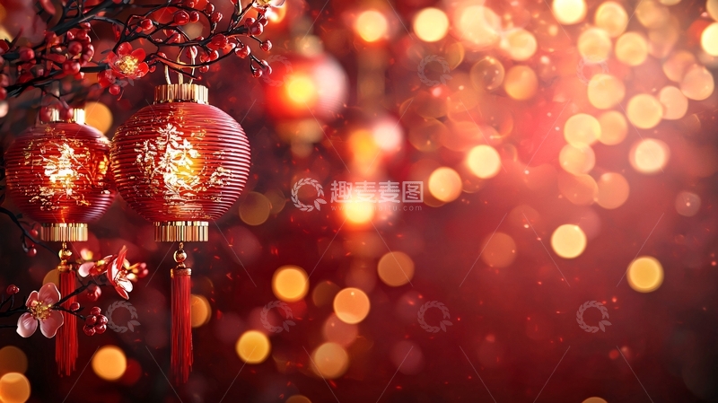 高清大图下载【趣麦麦图】新年快乐喜庆灯笼