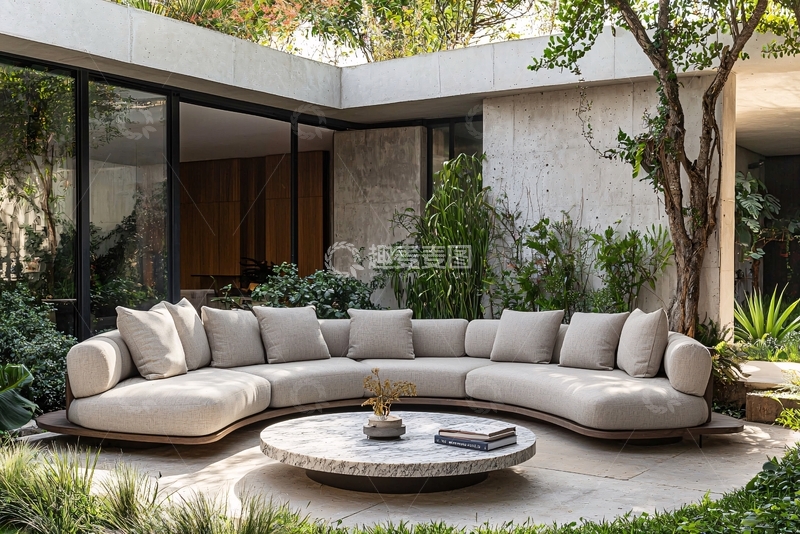 高清大图下载【趣麦麦图】户外圆弧沙发