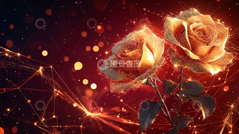 高清大图下载【趣麦麦图】闪耀金玫瑰