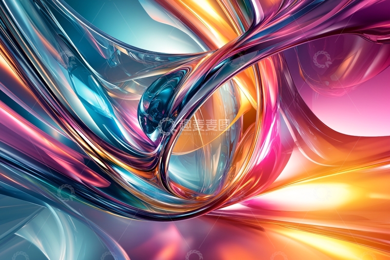 高清大图下载【趣麦麦图】流体金属质感抽象艺术
