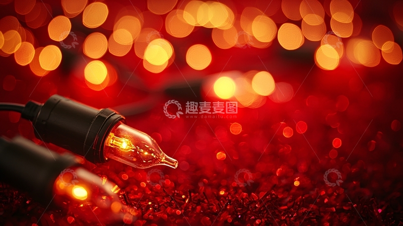 高清大图下载【趣麦麦图】红色背景灯光