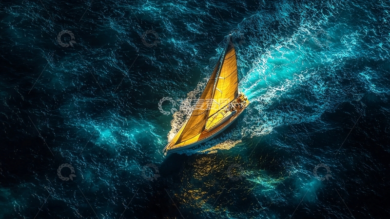 高清大图下载【趣麦麦图】航行中的帆船