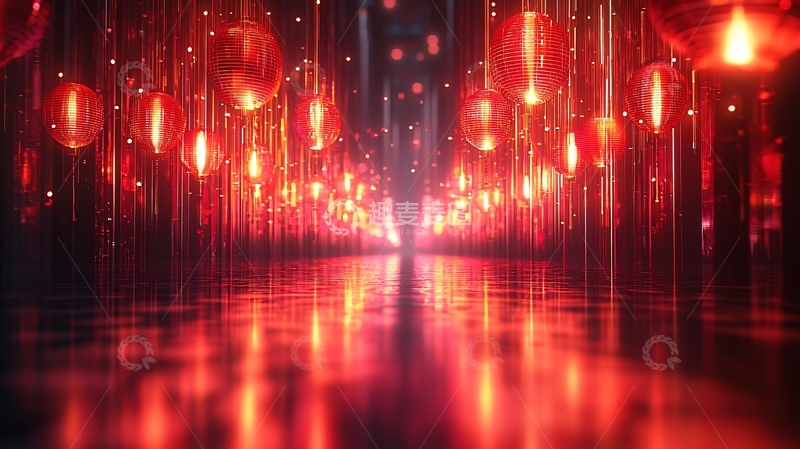 高清大图下载【趣麦麦图】红光闪烁的通道