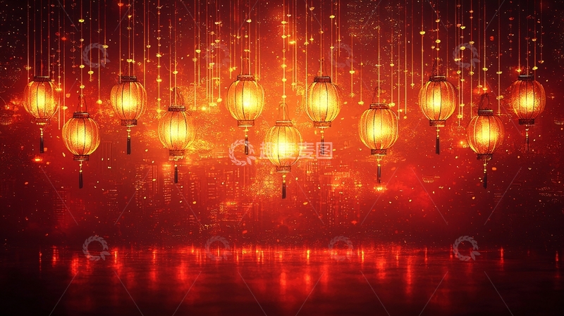 高清大图下载【趣麦麦图】红灯笼喜庆背景