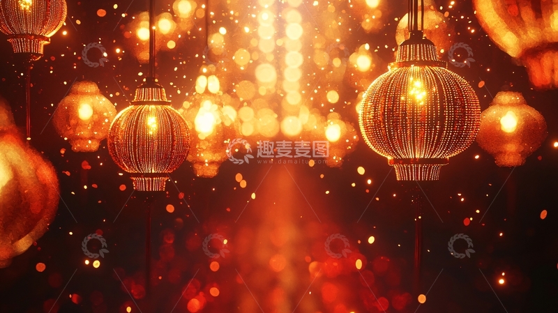 高清大图下载【趣麦麦图】温暖灯光吊灯