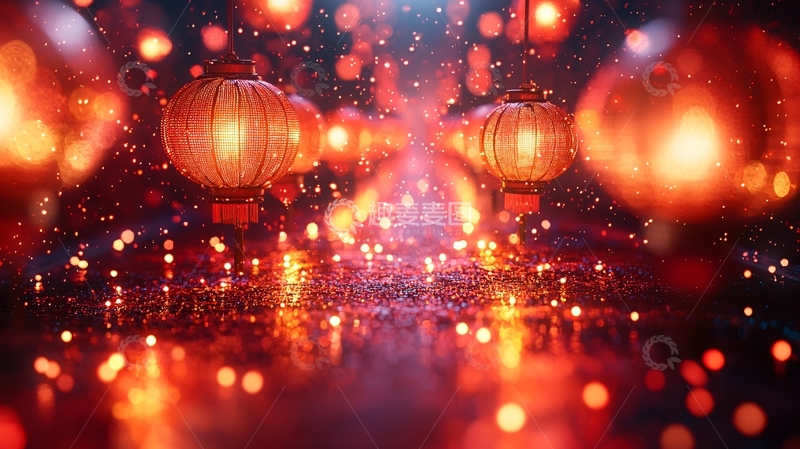 高清大图下载【趣麦麦图】红灯笼夜景