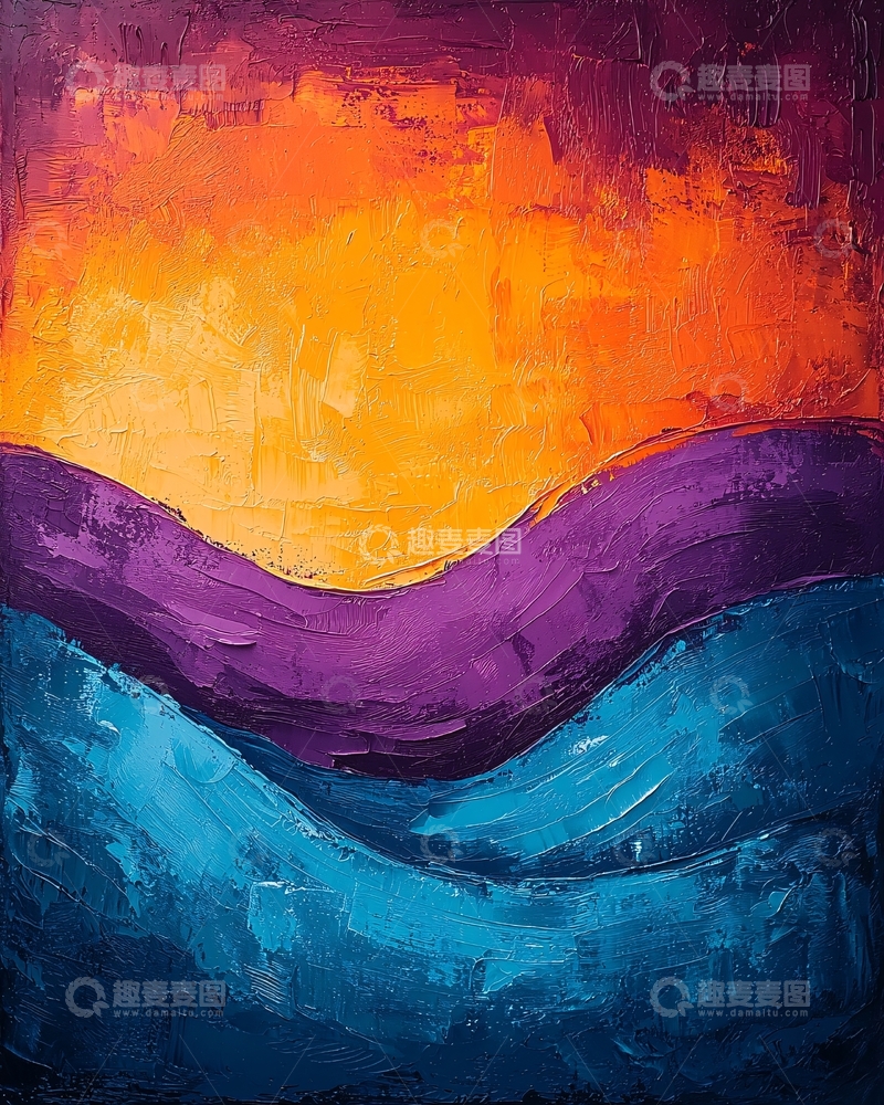 高清大图下载【趣麦麦图】抽象油画风景