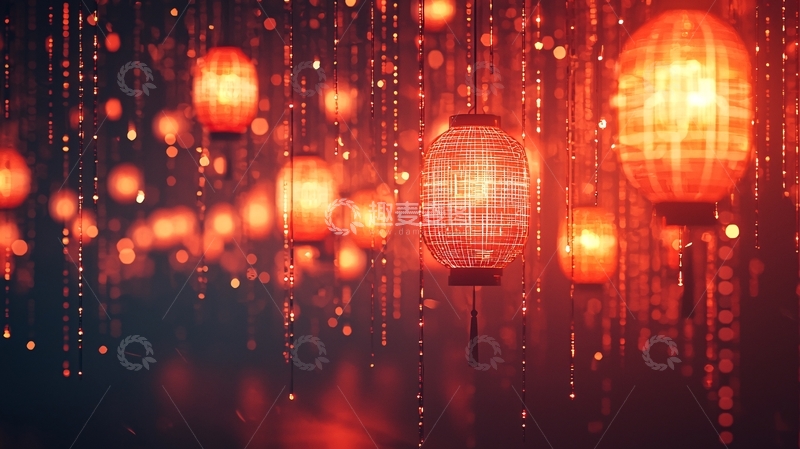 高清大图下载【趣麦麦图】红灯笼梦幻场景