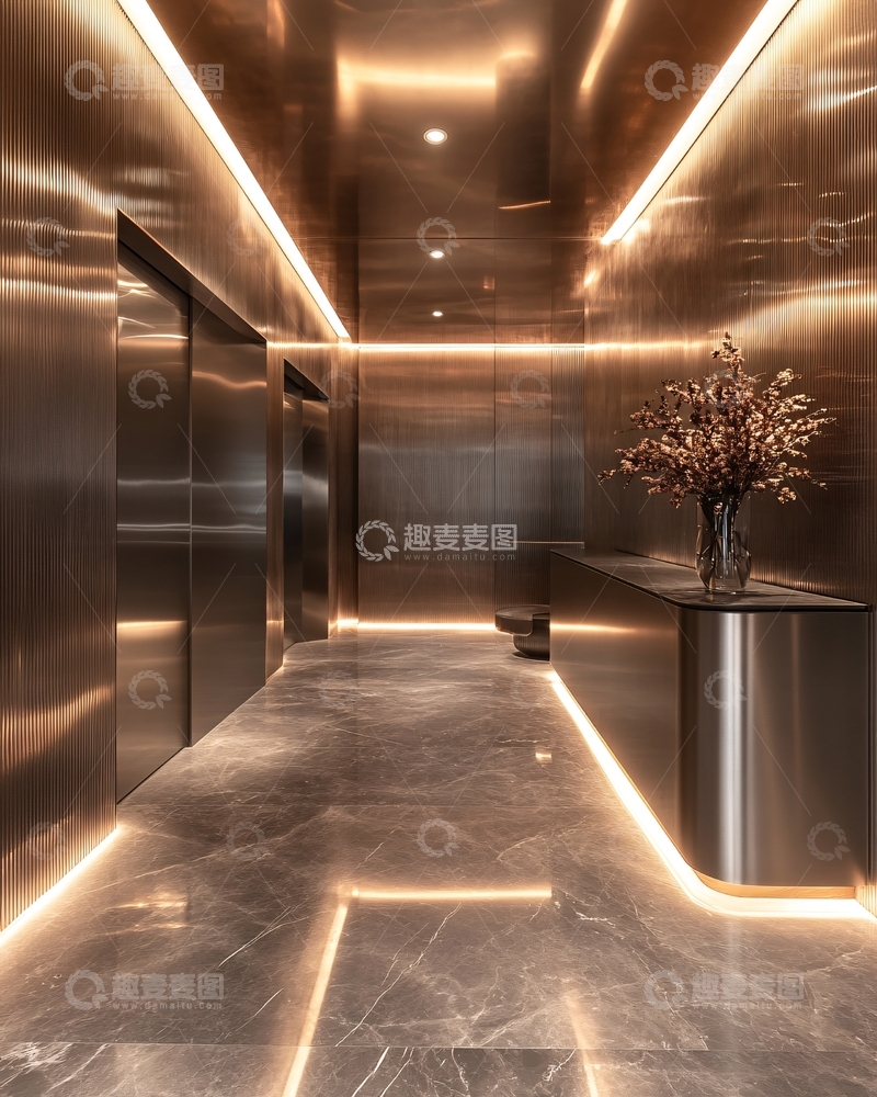 高清大图下载【趣麦麦图】高端酒店大堂电梯间