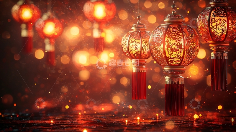高清大图下载【趣麦麦图】红灯笼喜庆新年氛围