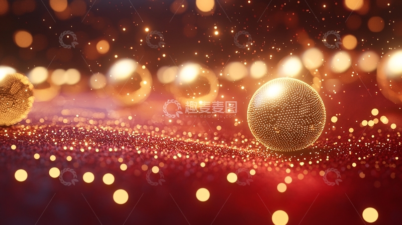 高清大图下载【趣麦麦图】金色圣诞球