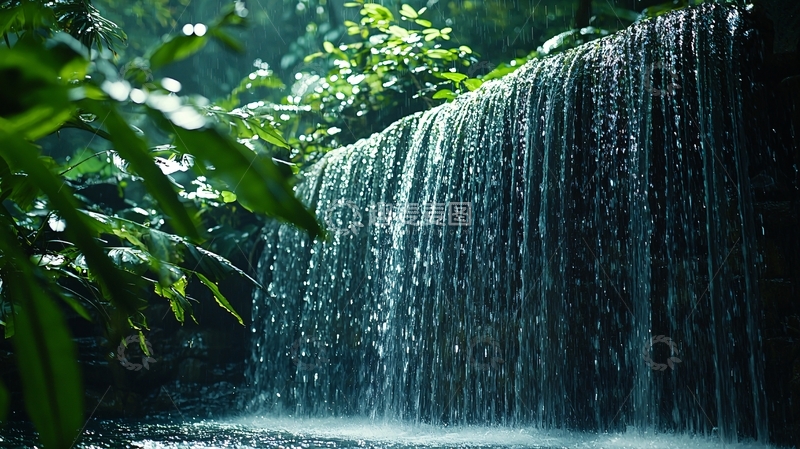 高清大图下载【趣麦麦图】热带雨林瀑布