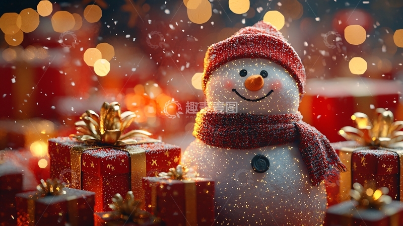 高清大图下载【趣麦麦图】圣诞雪人
