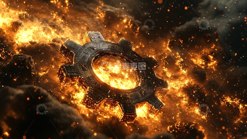 高清大图下载【趣麦麦图】燃烧的齿轮