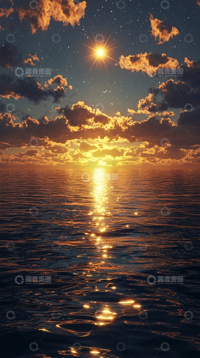 高清大图下载【趣麦麦图】日落海景