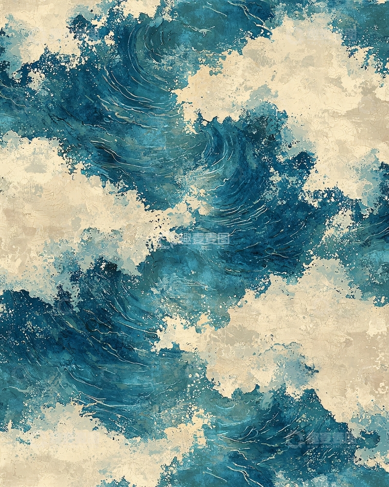 高清大图下载【趣麦麦图】抽象蓝色海洋波浪