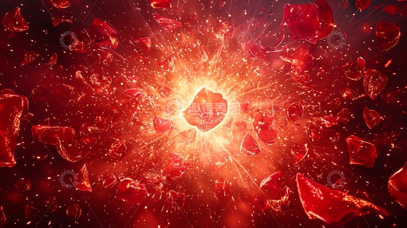 高清大图下载【趣麦麦图】红色能量爆炸