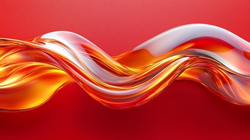 红色背景下金色液体流动