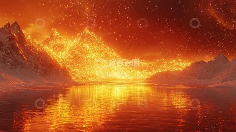 高清大图下载【趣麦麦图】燃烧的雪山