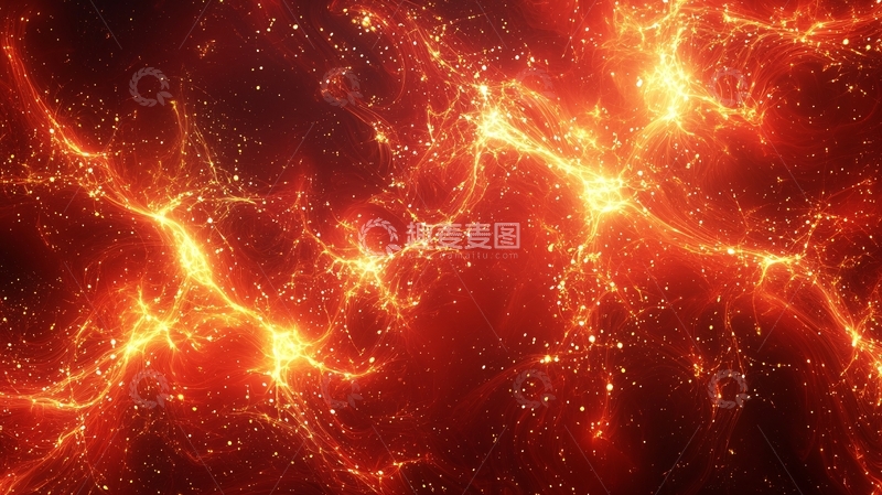 高清大图下载【趣麦麦图】炽热的红色能量网络