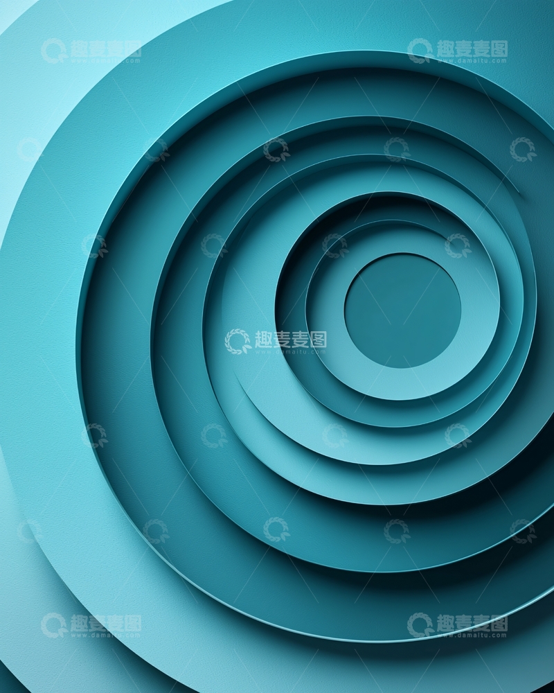 高清大图下载【趣麦麦图】蓝绿渐变同心圆