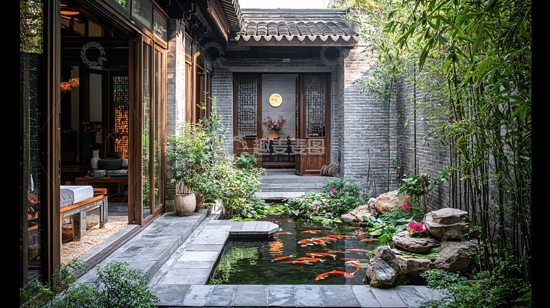 高清大图下载【趣麦麦图】中式庭院