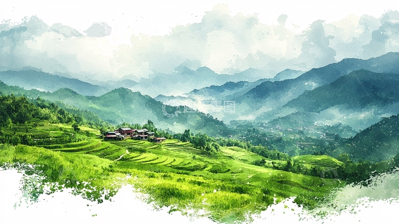 高清大图下载【趣麦麦图】水彩画