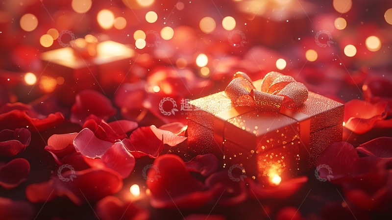 高清大图下载【趣麦麦图】浪漫玫瑰花瓣礼物