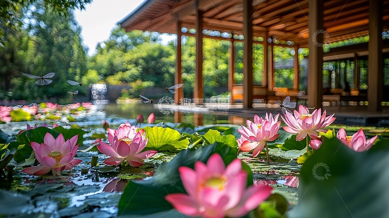 高清大图下载【趣麦麦图】荷花池塘