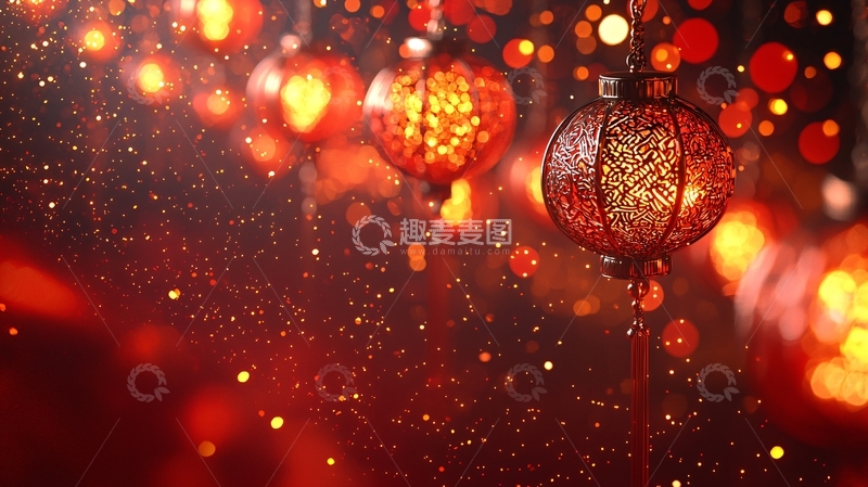 高清大图下载【趣麦麦图】红灯笼夜景