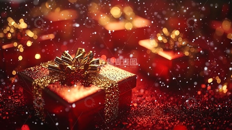 高清大图下载【趣麦麦图】红色礼盒圣诞礼物