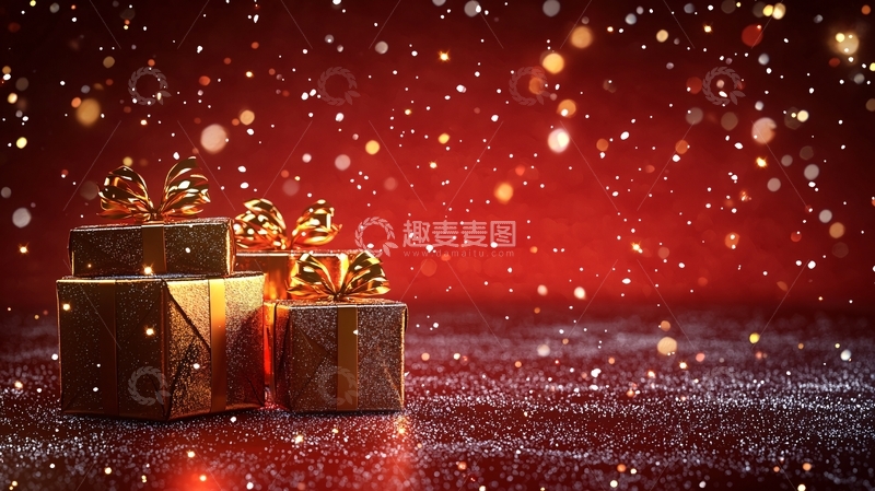 高清大图下载【趣麦麦图】圣诞节礼物堆叠