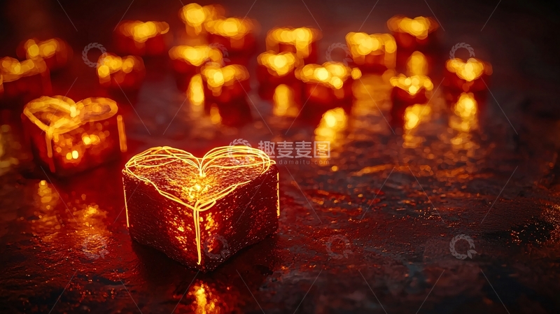 高清大图下载【趣麦麦图】心形蜡烛